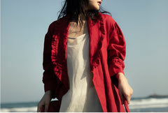 Gabardina de lino y algodón Colleen para mujer