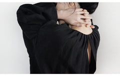 Vestido largo Delia de lino y algodón con espalda abierta