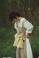 Delantal de lino y algodón Jeannette