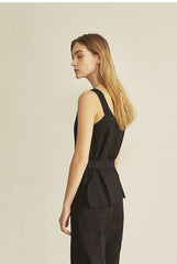 Straight-Leg Linen Pants With Tailored Waistband And Side Pockets For Effortless Styling