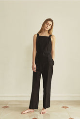 Straight-Leg Linen Pants With Tailored Waistband And Side Pockets For Effortless Styling