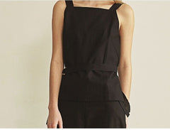 Square Neck Sleeveless Linen Top for Women with Waist Detail – Lightweight Summer Blouse