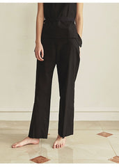 Straight-Leg Linen Pants With Tailored Waistband And Side Pockets For Effortless Styling