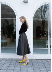 Cotton Shirt with Structured Long Sleeves and Tailored Fit