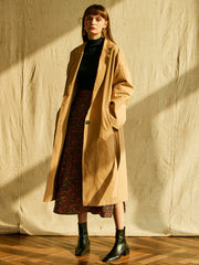 Belted Longline Linen Blazer for Women with Notch Collar and Deep Pockets – Lightweight Outerwear