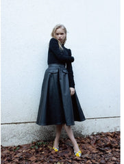 Cotton Shirt with Structured Long Sleeves and Tailored Fit