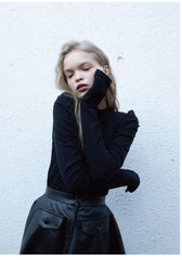 Cotton Shirt with Structured Long Sleeves and Tailored Fit