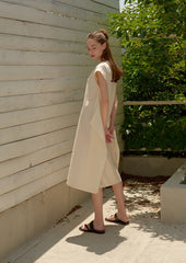 Sleeveless A-Line Linen Dress for Women with Clean Seams and Relaxed Fit for Warm Weather