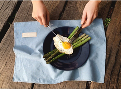 Mantel individual de lino y algodón