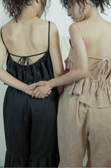 Tamara Linen Cotton Ruffle Pants