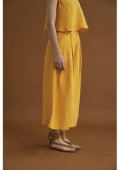 Wide Leg Linen Pants With Relaxed Fit And Cropped Length