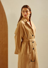 Belted Longline Linen Blazer for Women with Notch Collar and Deep Pockets – Lightweight Outerwear