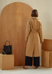 Belted Longline Linen Blazer for Women with Notch Collar and Deep Pockets – Lightweight Outerwear