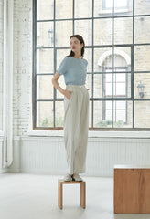 Textured Linen Blend Short Sleeve Top – Lightweight Boxy Blouse for Effortless Summer Style