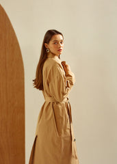 Belted Longline Linen Blazer for Women with Notch Collar and Deep Pockets – Lightweight Outerwear