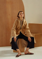 Belted Longline Linen Blazer for Women with Notch Collar and Deep Pockets – Lightweight Outerwear