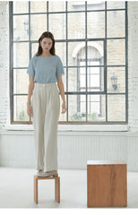 Textured Linen Blend Short Sleeve Top – Lightweight Boxy Blouse for Effortless Summer Style