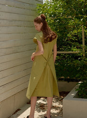 Sleeveless Linen Dress for Women with Minimalist A-Line Cut and Lightweight Summer Comfort