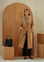 Belted Longline Linen Blazer for Women with Notch Collar and Deep Pockets – Lightweight Outerwear