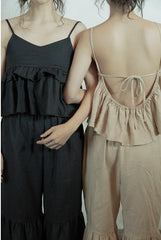Tamara Linen Cotton Ruffle Pants