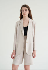 High-Waisted Women's Linen Shorts with Tailored Fit and Wide-Leg Mid-Thigh Silhouette