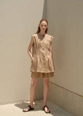 Sleeveless Linen Top for Women with Minimalist Boxy Cut and Lightweight Summer Comfort