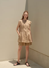 Sleeveless Linen Top for Women with Minimalist Boxy Cut and Lightweight Summer Comfort