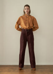 High-Waisted Wide-Leg Linen Pants with Belted Waist and Tailored Pleats for Modern Elegance