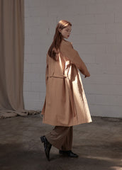 Utility-Inspired Linen Shirt Blazer Dress for Women with Belted Waist and Button-Front Design