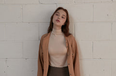 Utility-Inspired Linen Shirt Blazer Dress for Women with Belted Waist and Button-Front Design