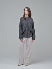 Cotton Poplin Wide-Leg Pants with Tailored Waistband and Flowing Silhouette for Elegant Comfort