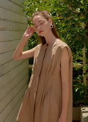 Sleeveless Linen Top for Women with Minimalist Boxy Cut and Lightweight Summer Comfort