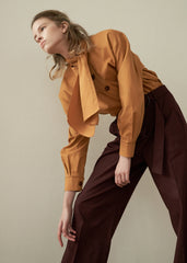 High-Waisted Wide-Leg Linen Pants with Belted Waist and Tailored Pleats for Modern Elegance