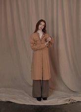 Utility-Inspired Linen Shirt Blazer Dress for Women with Belted Waist and Button-Front Design
