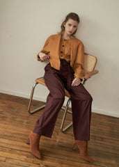 High-Waisted Wide-Leg Linen Pants with Belted Waist and Tailored Pleats for Modern Elegance