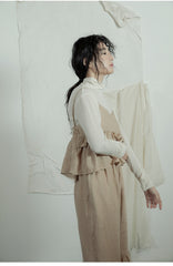 Tamara Linen Cotton Ruffle Pants