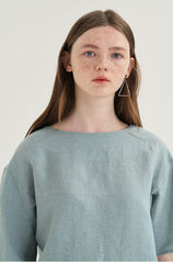 High-Waisted Linen Shorts with Front Patch Pockets and Button Detail for Women