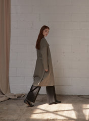 Minimalist Linen Shirt Blazer Dress for Women with Belted Waist and Chest Pockets – Versatile Fit