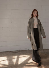 Minimalist Linen Shirt Blazer Dress for Women with Belted Waist and Chest Pockets – Versatile Fit