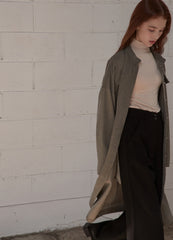 Minimalist Linen Shirt Blazer Dress for Women with Belted Waist and Chest Pockets – Versatile Fit