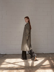 Minimalist Linen Shirt Blazer Dress for Women with Belted Waist and Chest Pockets – Versatile Fit