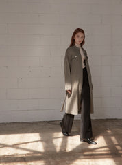 Minimalist Linen Shirt Blazer Dress for Women with Belted Waist and Chest Pockets – Versatile Fit