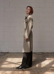 Minimalist Linen Shirt Blazer Dress for Women with Belted Waist and Chest Pockets – Versatile Fit