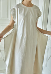 Cap Sleeve Linen Midi Dress for Women with Adjustable Front Wrap Tie and Soft Flowy Silhouette