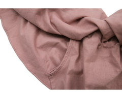 Off Shoulder Ruffle Midi Linen Dress with Waist Belt – Lightweight Summer Linen Fabric