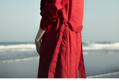 Gabardina de lino y algodón Colleen para mujer