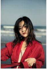 Gabardina de lino y algodón Colleen para mujer