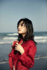 Gabardina de lino y algodón Colleen para mujer