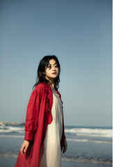 Gabardina de lino y algodón Colleen para mujer