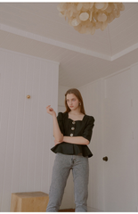 Straight-Leg Mid-Rise Jean Pants in Pure Cotton Denim